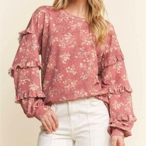 New Heimish Floral Urban Ribbed Top